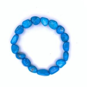 Blue Howlite Tumbled Polished Stone Bracelet